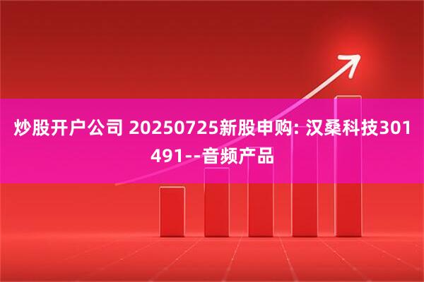 炒股开户公司 20250725新股申购: 汉桑科技301491--音频产品