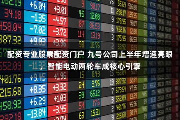 配资专业股票配资门户 九号公司上半年增速亮眼，智能电动两轮车成核心引擎